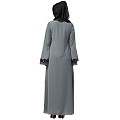 A-line abaya with Black sequins work- Grey A-line abaya with Black sequins work- Grey